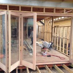 Urban Bi-Folds - Timber bi-fold 4-door unit installed - Open - New home